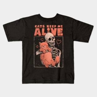 Cats Keep Me Alive - Dead Skull Evil Gift Kids T-Shirt